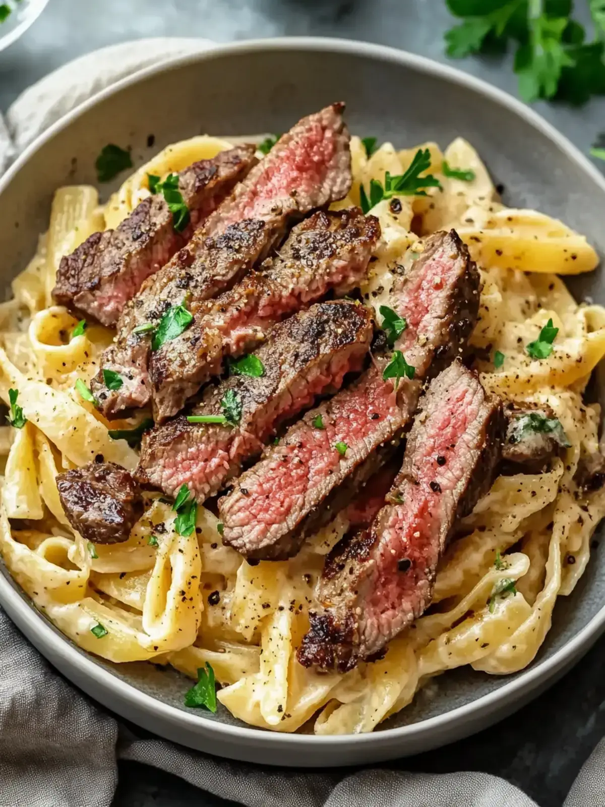 Cremige Steak Pasta
