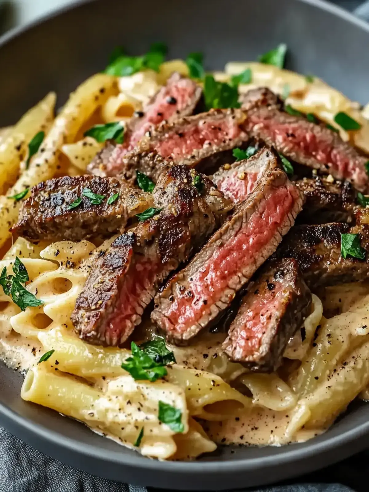 Cremige Steak Pasta