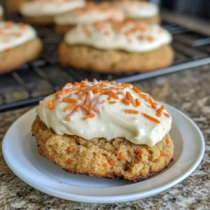 Crumbl Karottenkekse Nachahmung mit Frischkäseglasur