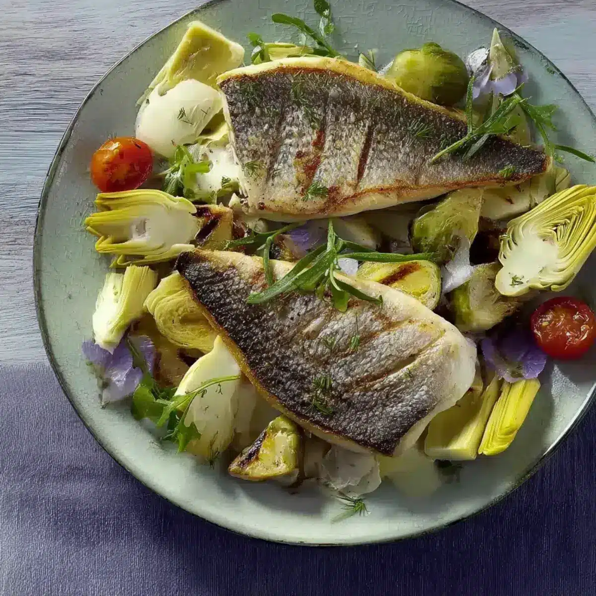 Doradenfilets mit Artischockensalat