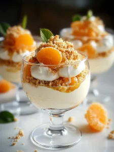 Eierlikör-Mousse mit Spekulatius-Creme und Mandarinen Genuss