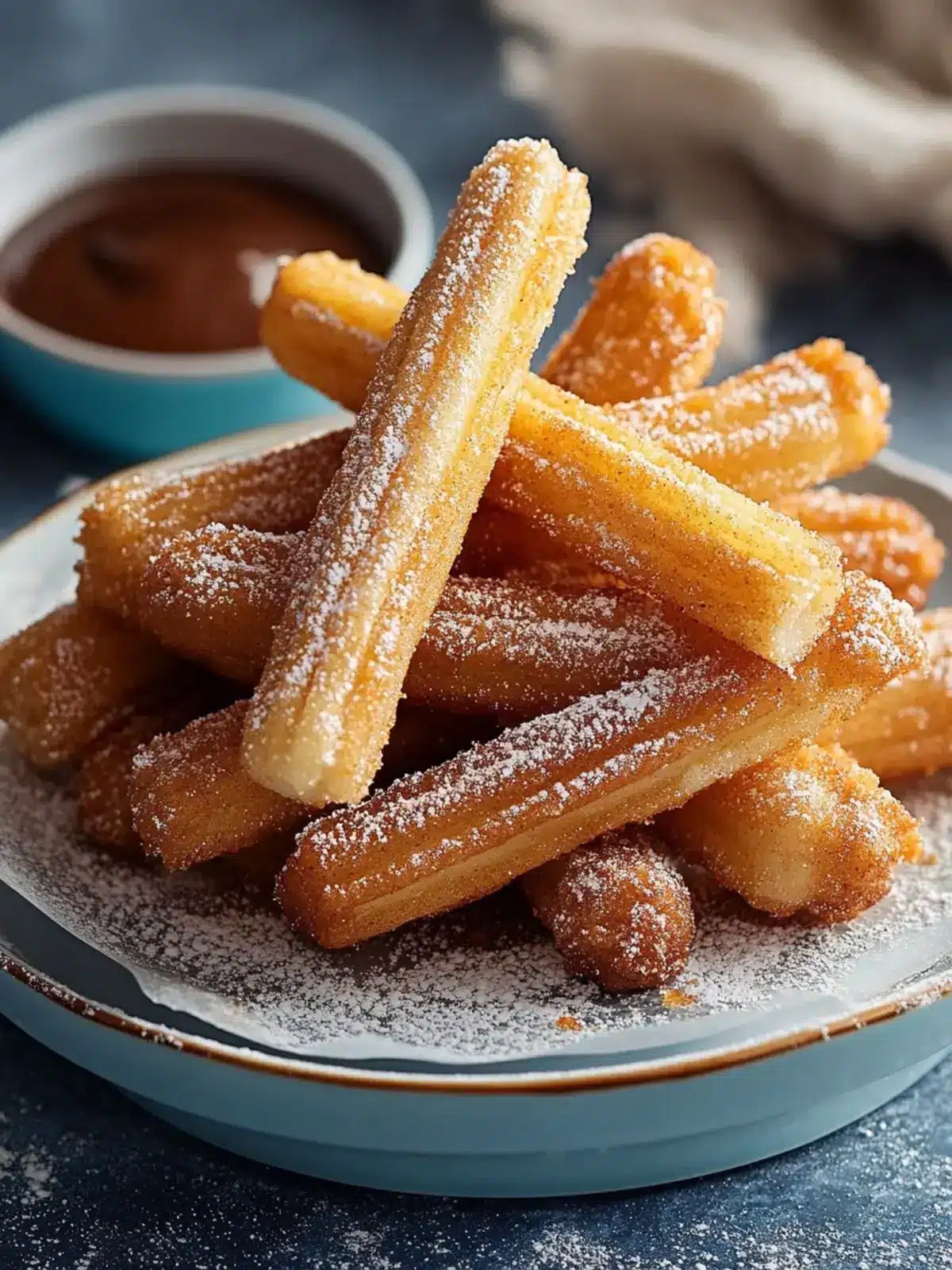 Einfache gebackene Churro Bissen mit Zimt und Zucker