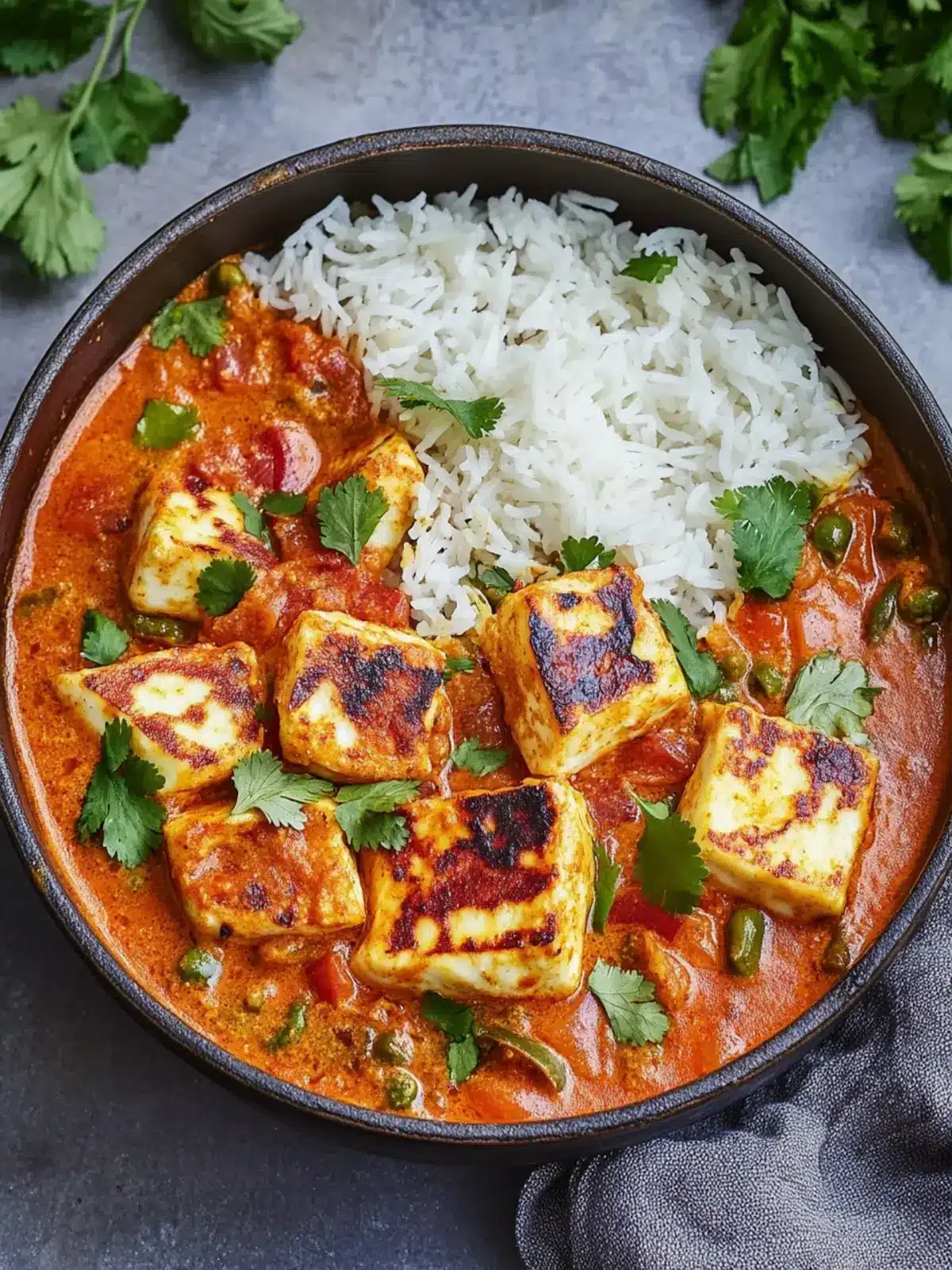 Einfaches Eintopf Halloumi Curry