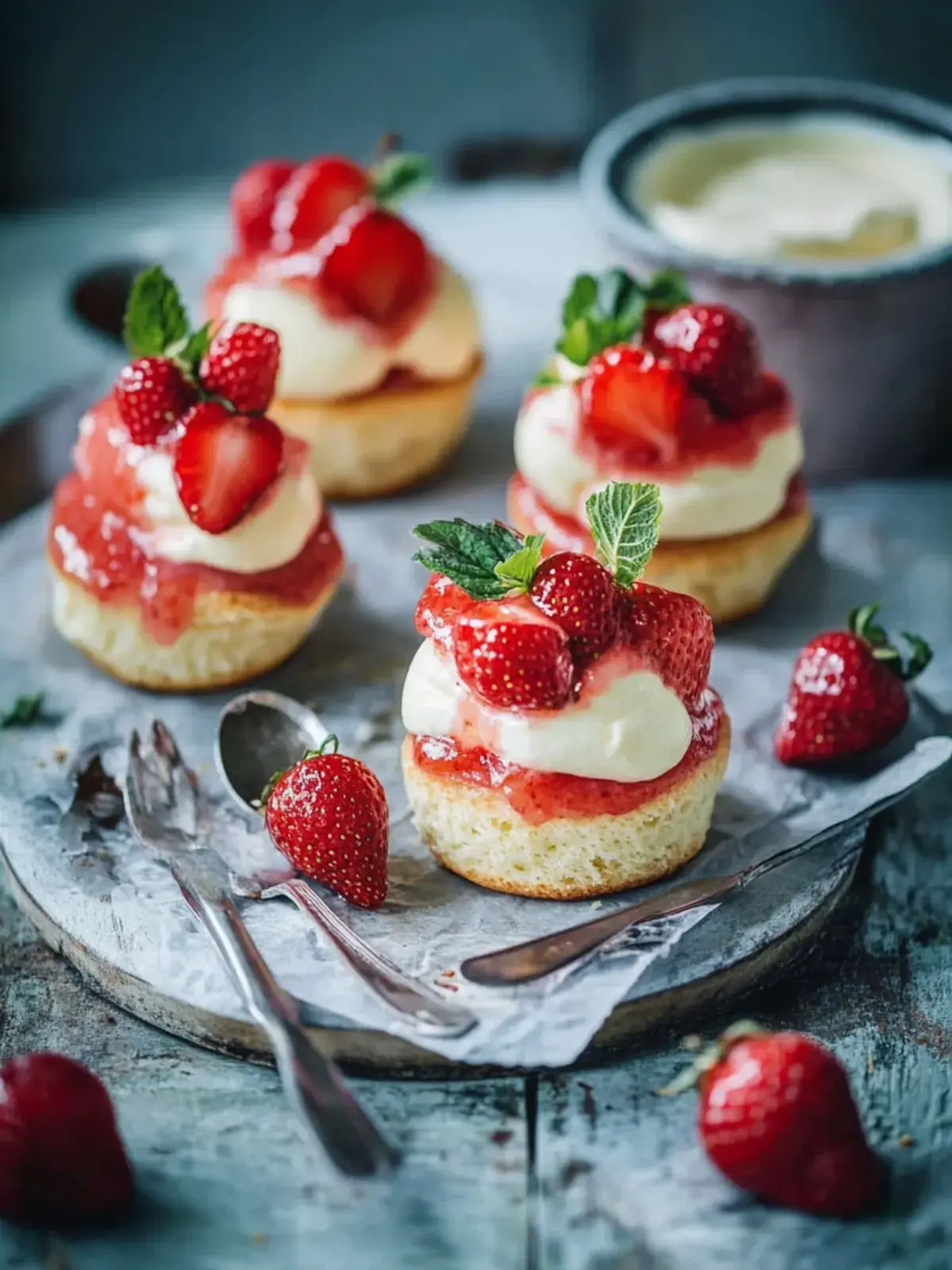 Erdbeer-Puddingteilchen Mascarpone-Creme