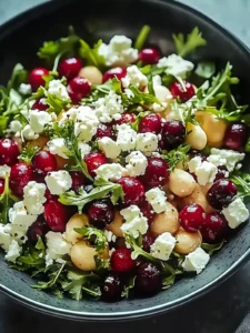 Feta & Preiselbeer-Kichererbsen mit spritzigem Dressing