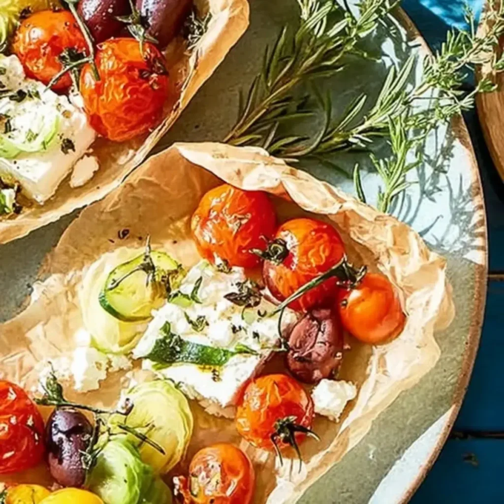 Feta Päckchen mediterranes Gemüse