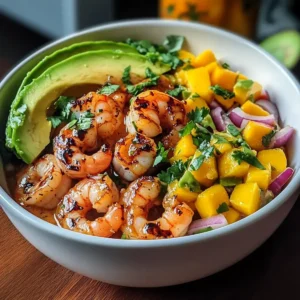 Garnelen- und Avocado-Schalen mit Mangosalsa