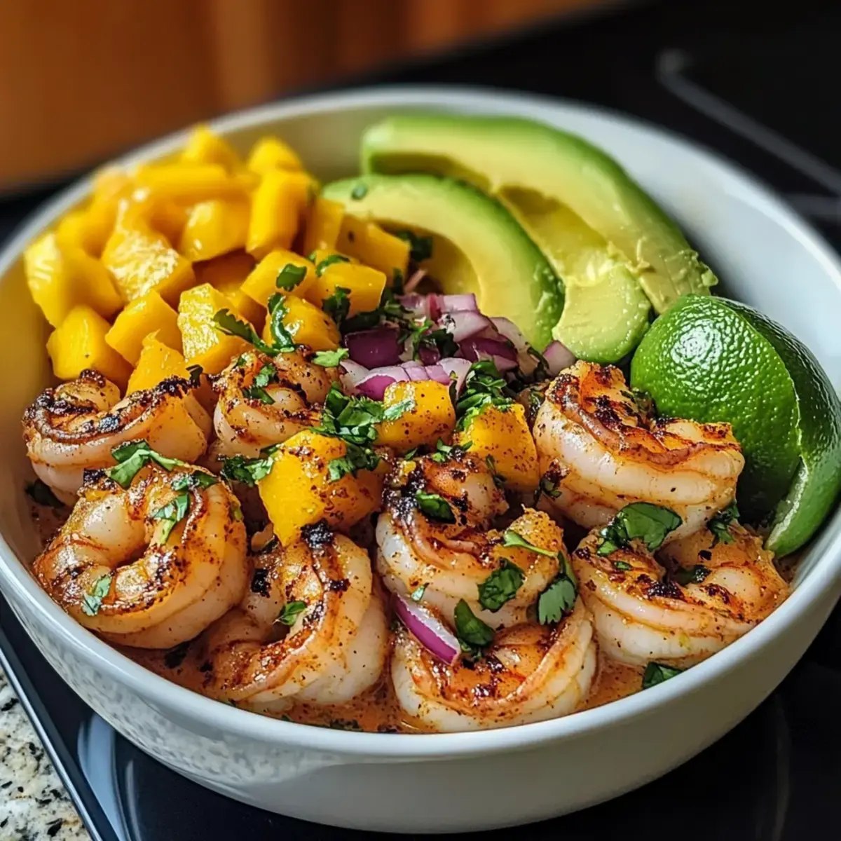 Garnelen Avocado Schalen Mangosalsa