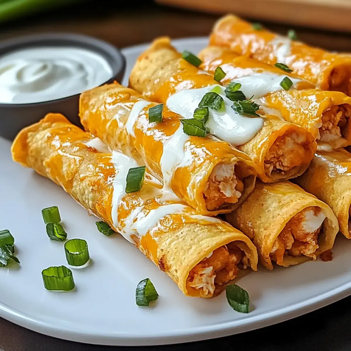 Gebackene Buffalo-Hühnchen-Taquitos