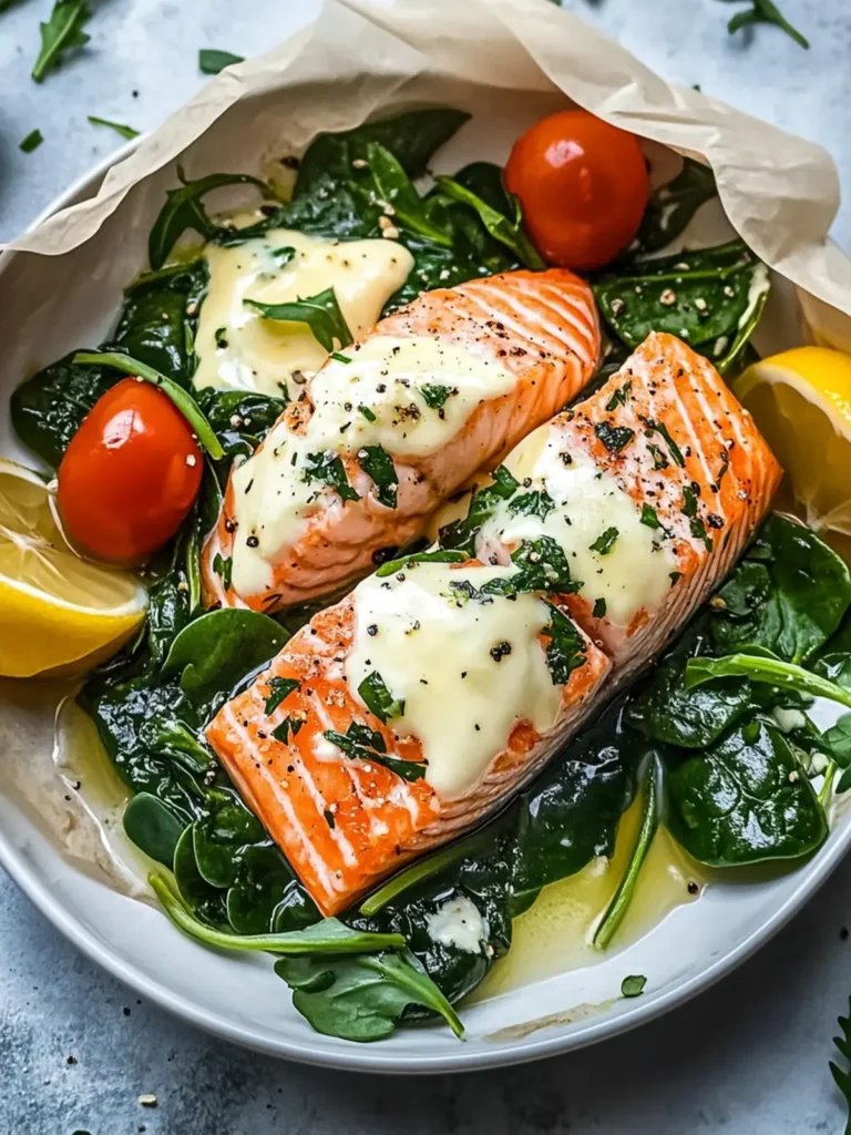 Gebratener Lachs mit Spinat und Mozzarella