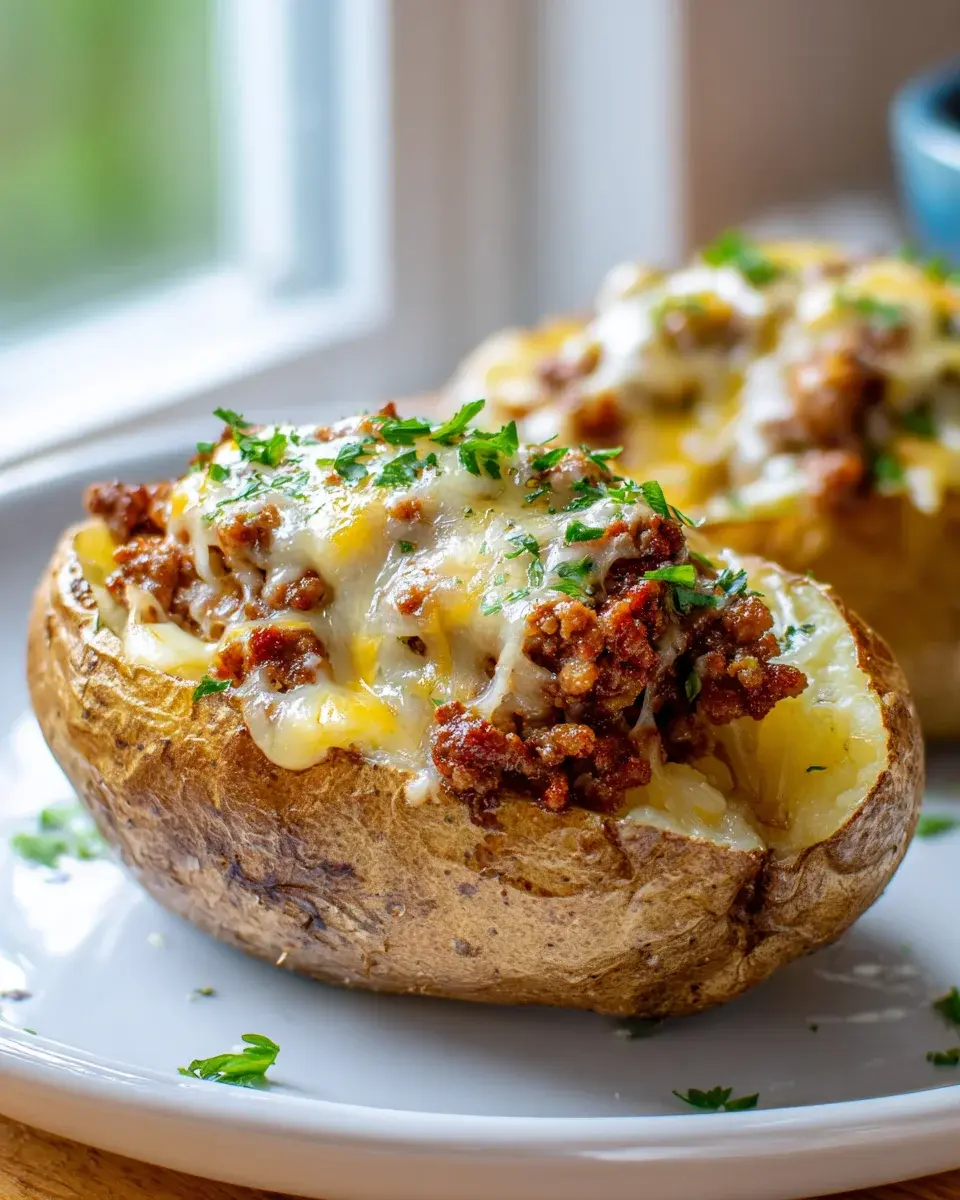 Gefüllte Ofenkartoffeln mit Hackfleisch