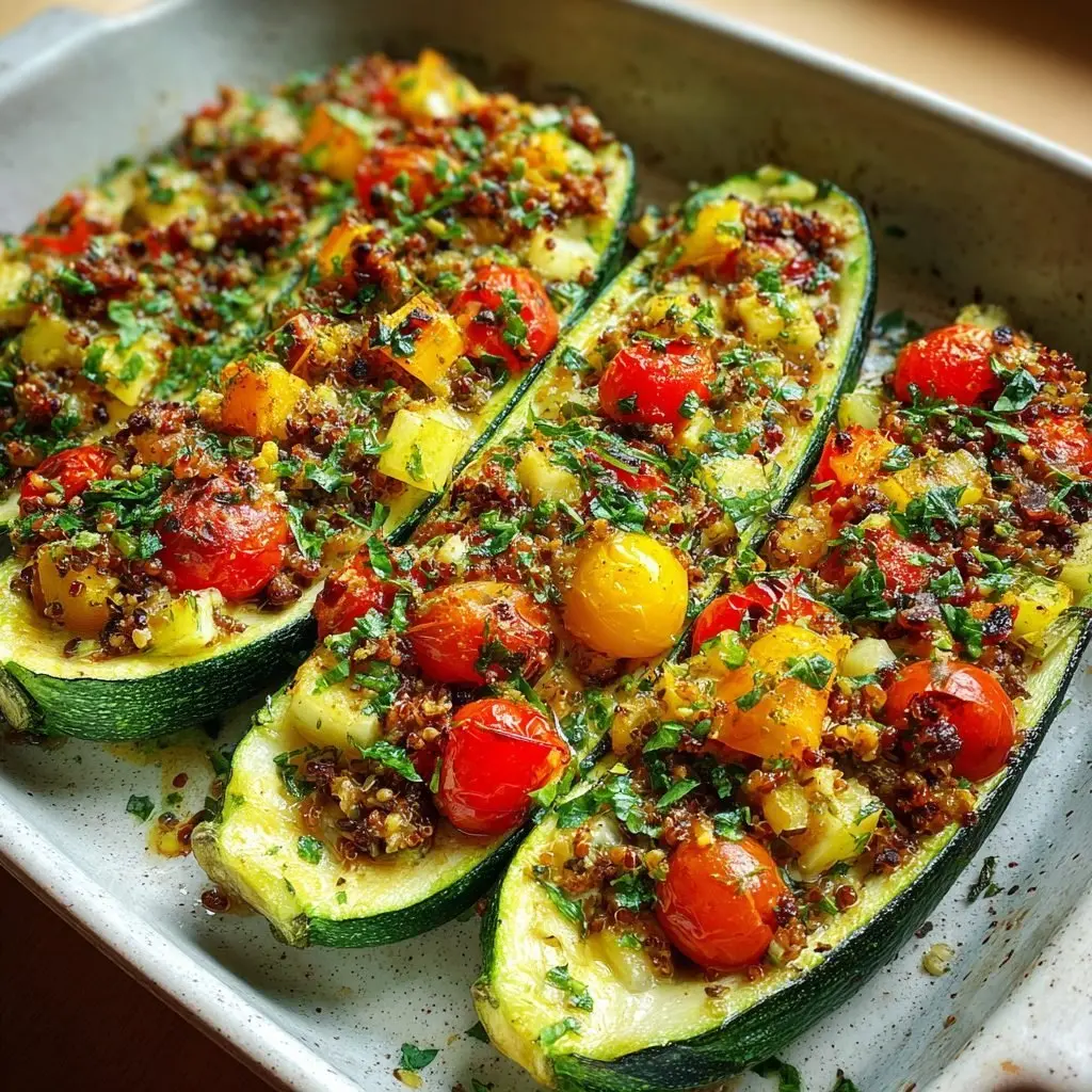 Gefüllte Zucchini mit Grünkern