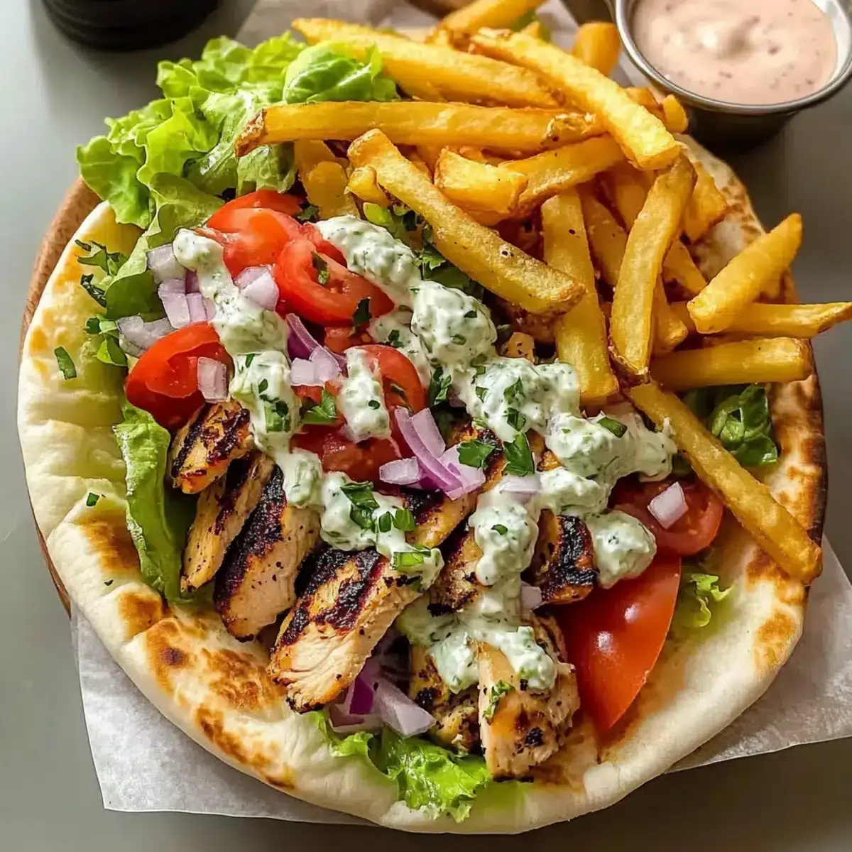 Gegrillte Hähnchen Gyros