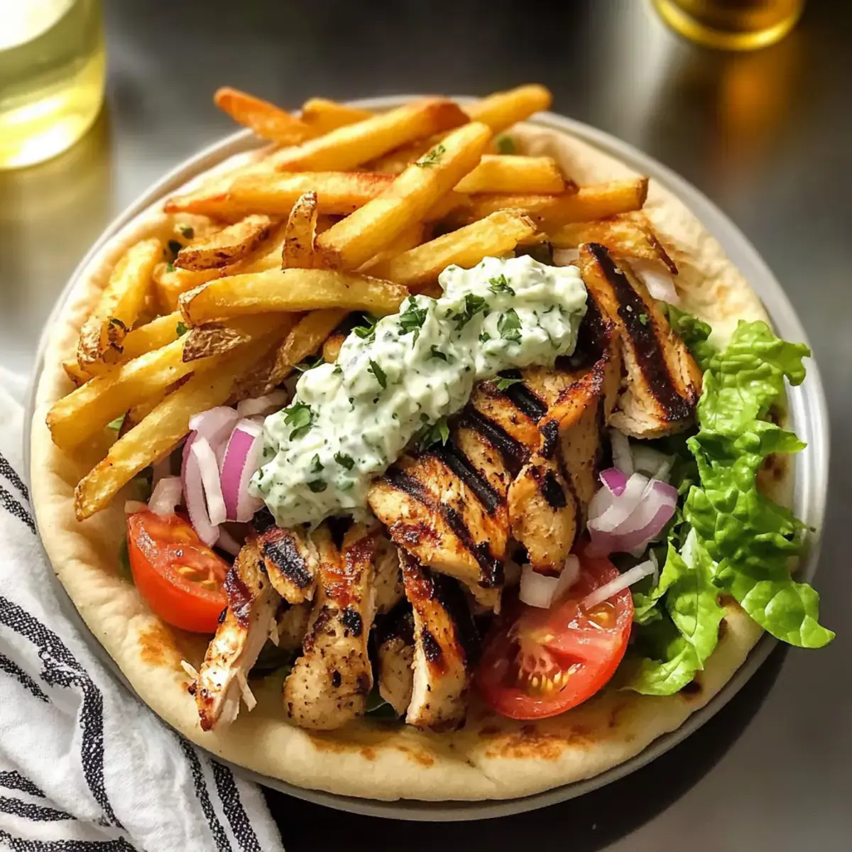 Gegrillte Hähnchen Gyros