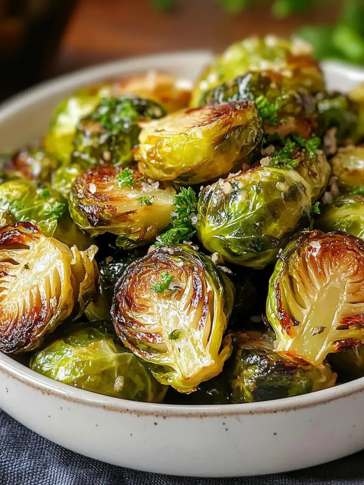 Geröstete Knoblauchbutter Rosenkohl