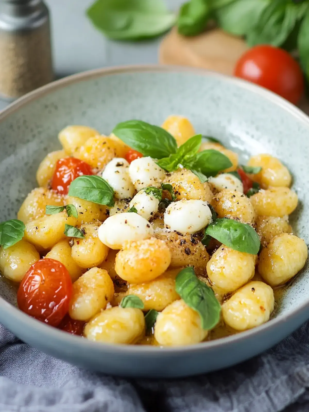 Gnocchi Pfanne mit Tomate und Mozzarella