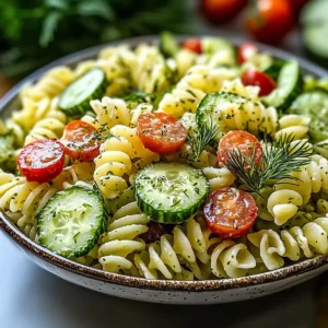 Frischer Gurken-Pasta-Salat