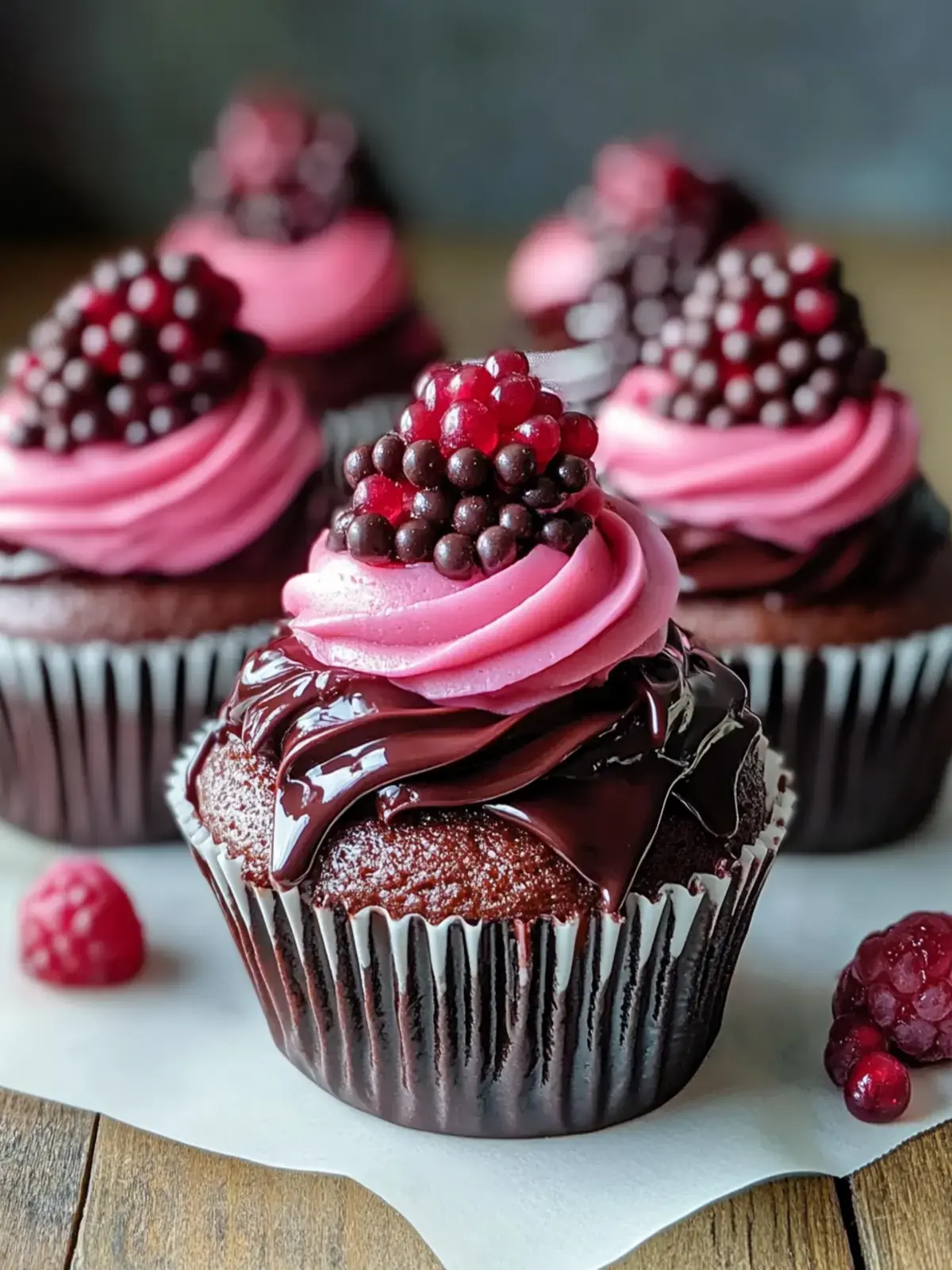 Dekadente Himbeer-Schokoladen-Lava-Cupcakes für Genussmomente 2 Himbeer-Schokoladen-Lava-Cupcakes