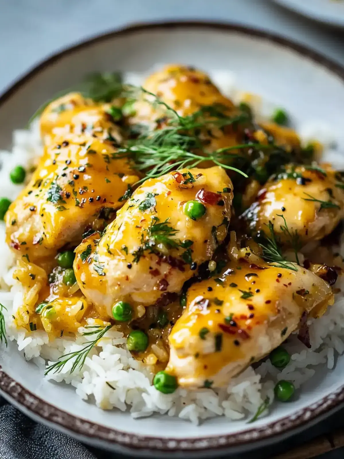 Honig-Senf-Hähnchen mit Reis