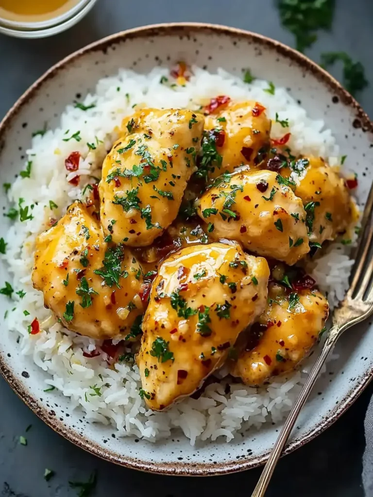 Honig-Senf-Hähnchen mit Reis