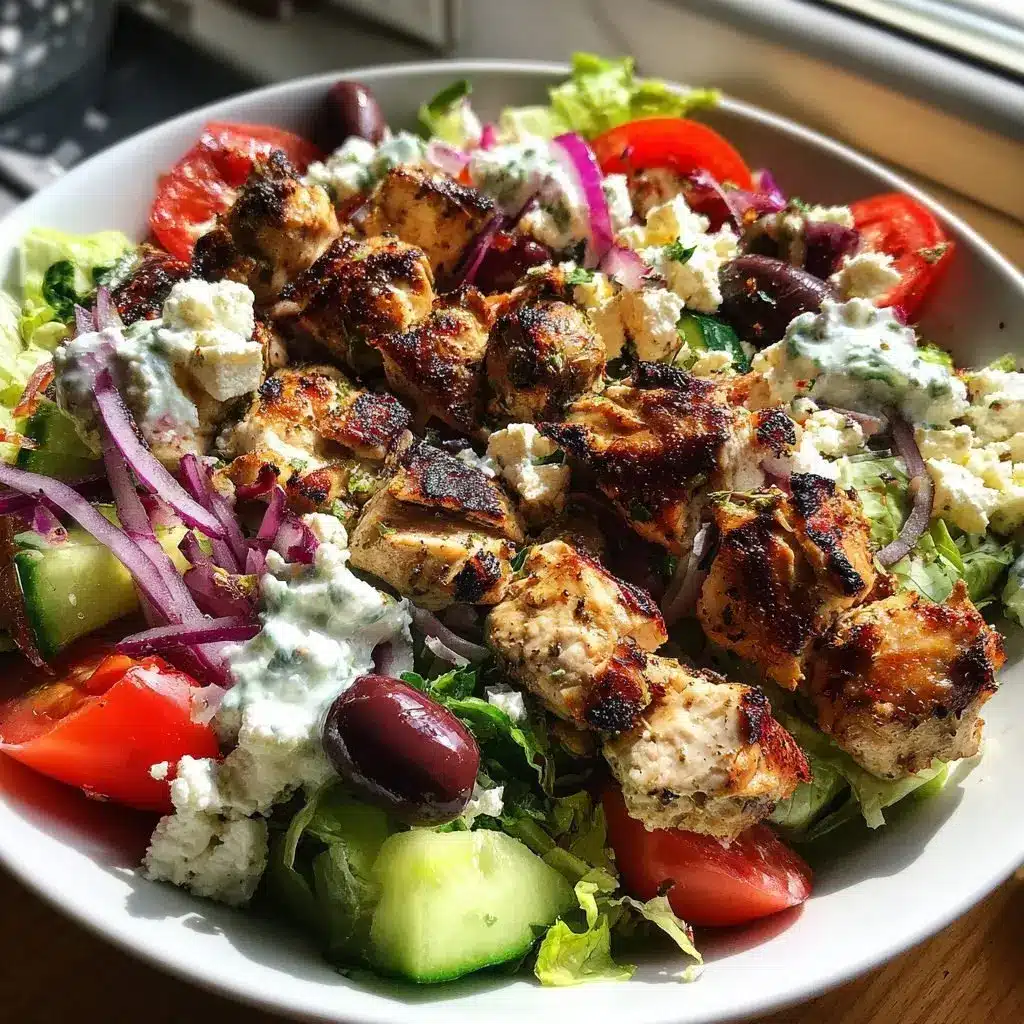 Hähnchen Souvlaki Salat