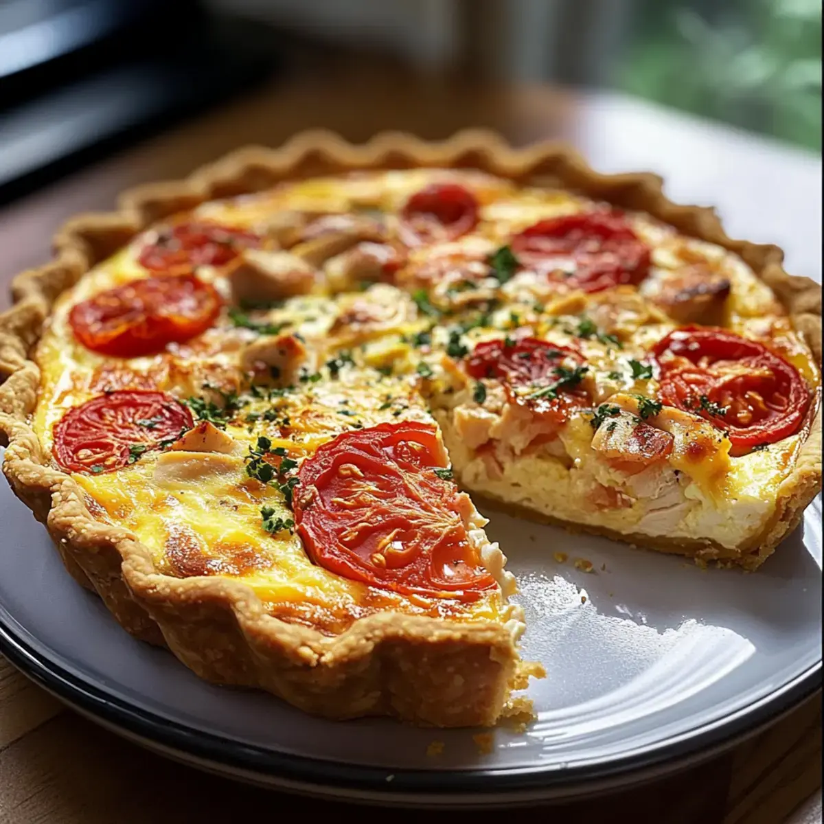 Hähnchen Tomaten Quiche