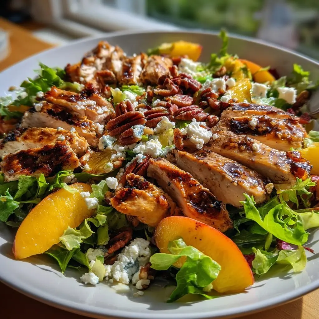 Hähnchensalat mit Pfirsichen