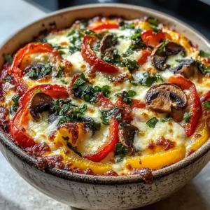 Hüttenkäse-Pizza-Schüssel