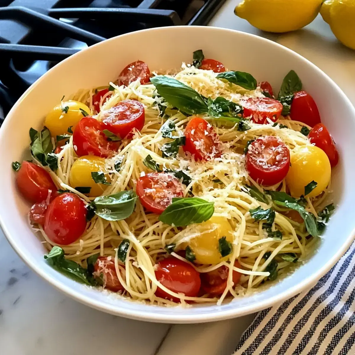 Kalter Zitronen Capellini Salat