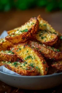 Knusprige Knoblauch-Parmesan-Kartoffelspalten