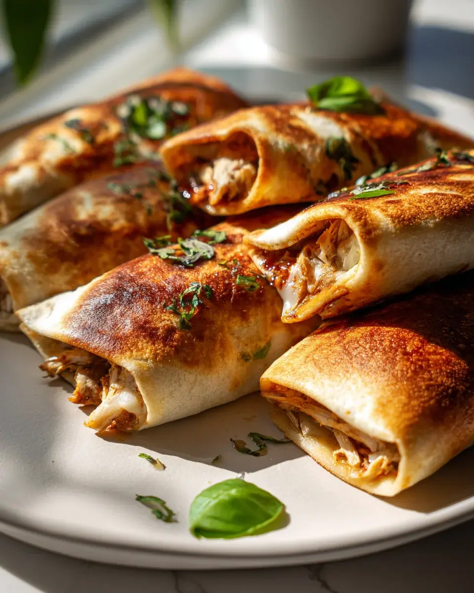 Knusprige Hähnchen Mozzarella Wraps Airfryer