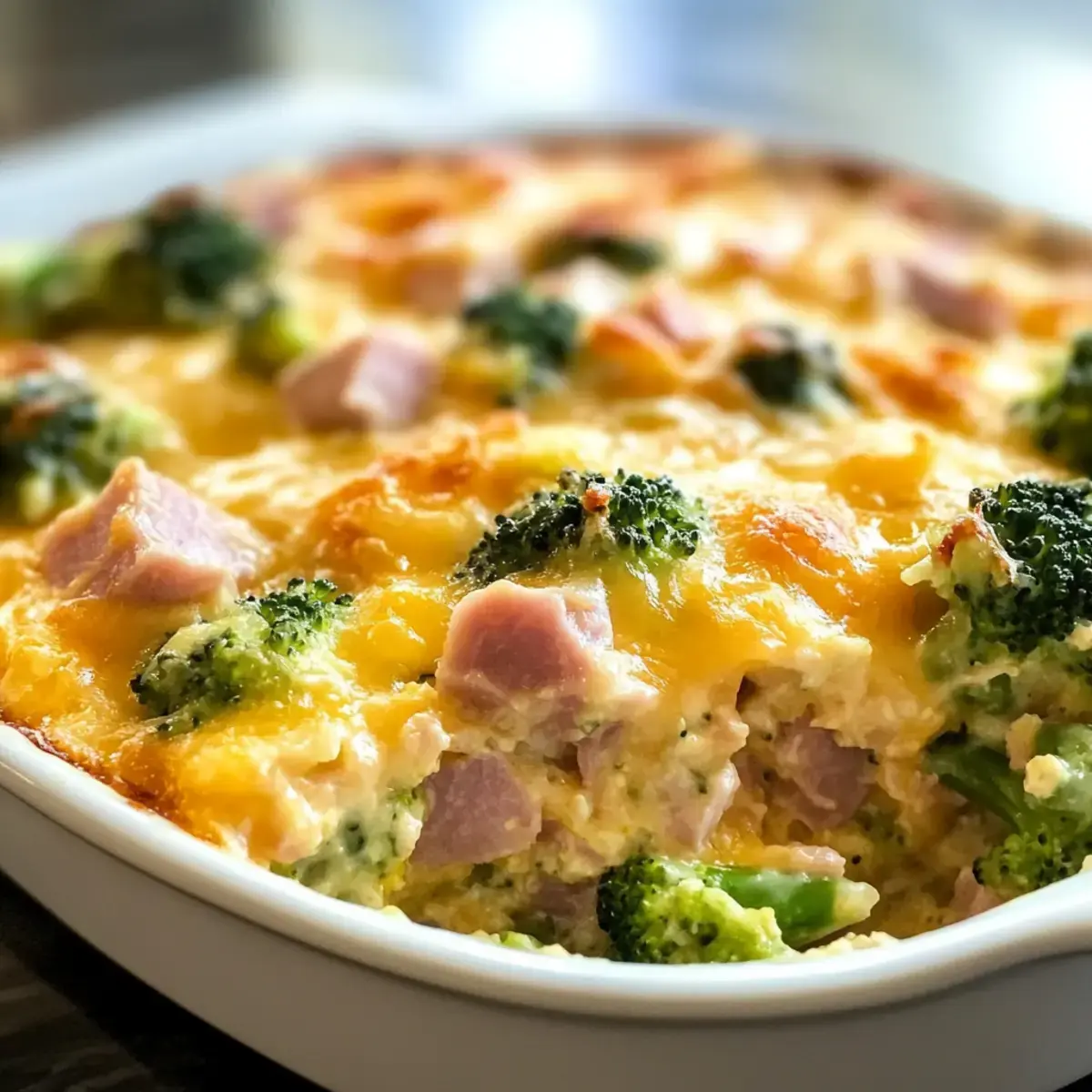 Käse Keto Schinken Brokkoli Auflauf