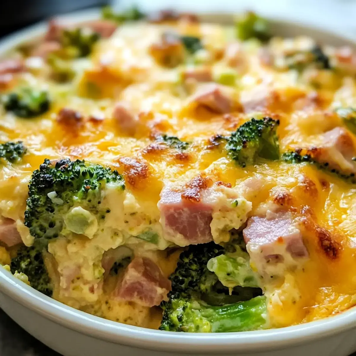 Käse Keto Schinken Brokkoli Auflauf