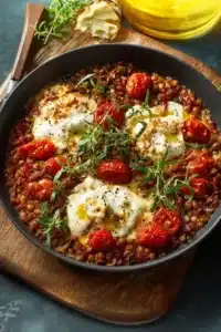 Einfache Linsen Mozzarella Pfanne
