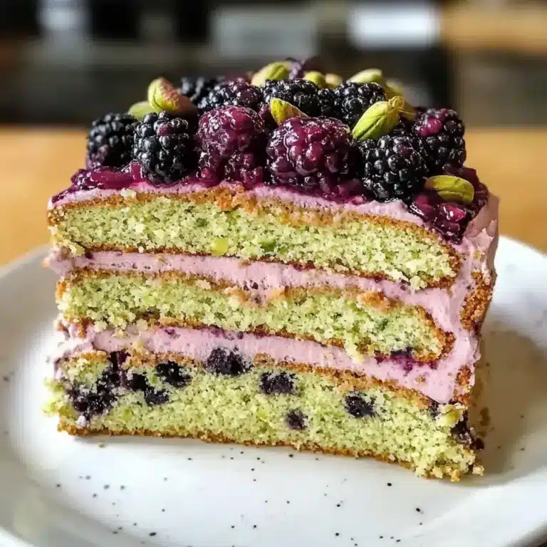 Pistazien- und Brombeer-Olivenölkuchen