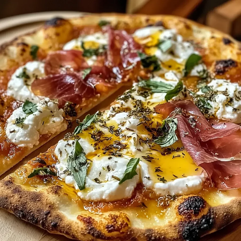 Prosciutto Honig Burrata Pizza Rezept