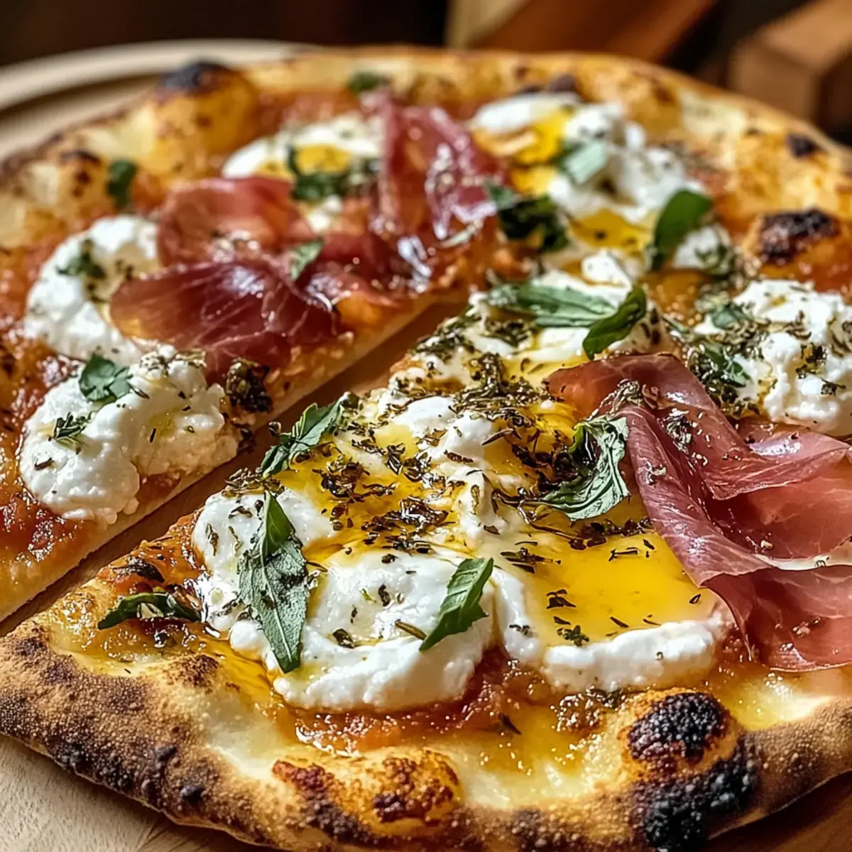 Prosciutto Honig Burrata Pizza Rezept