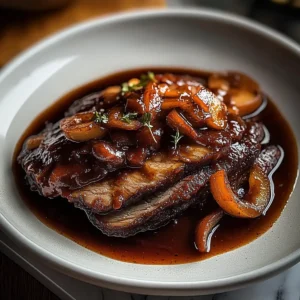 Rinderbrust in Balsamico-Zwiebelsauce