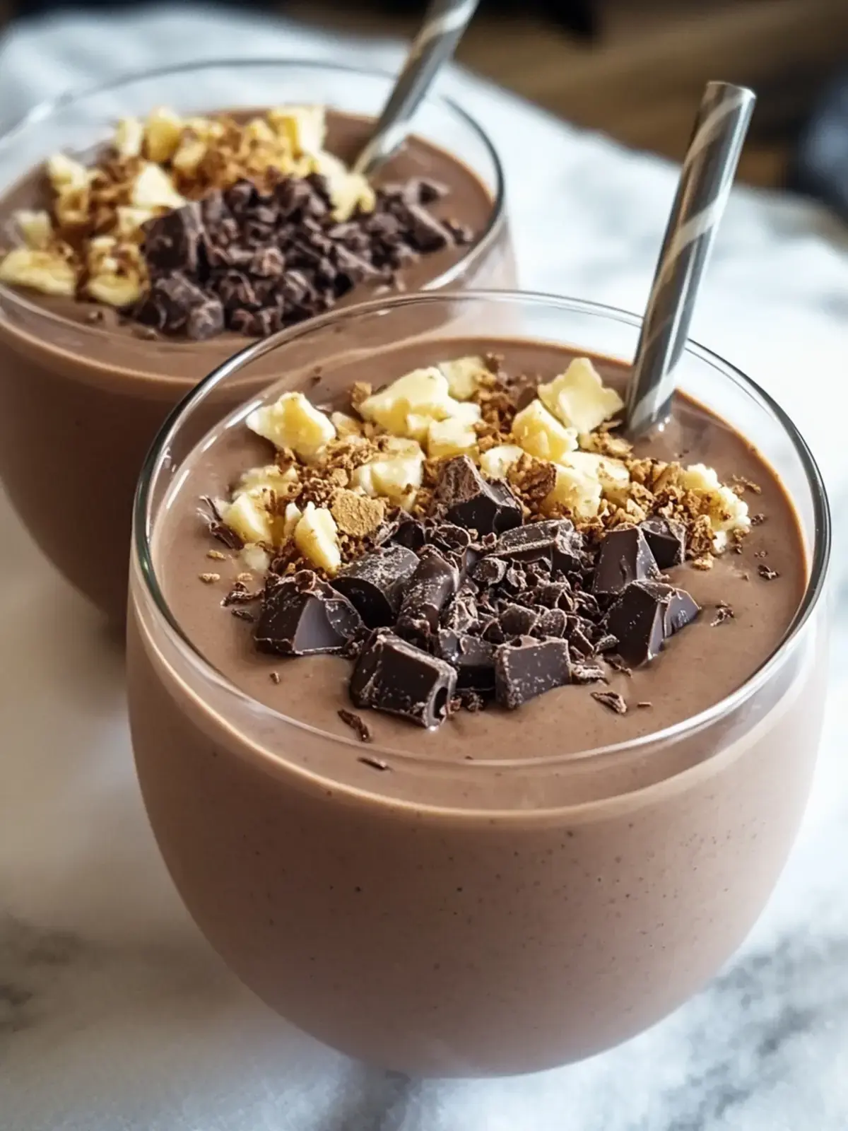 Schokoladen-Erdnussbutter-Smoothie-Schüssel