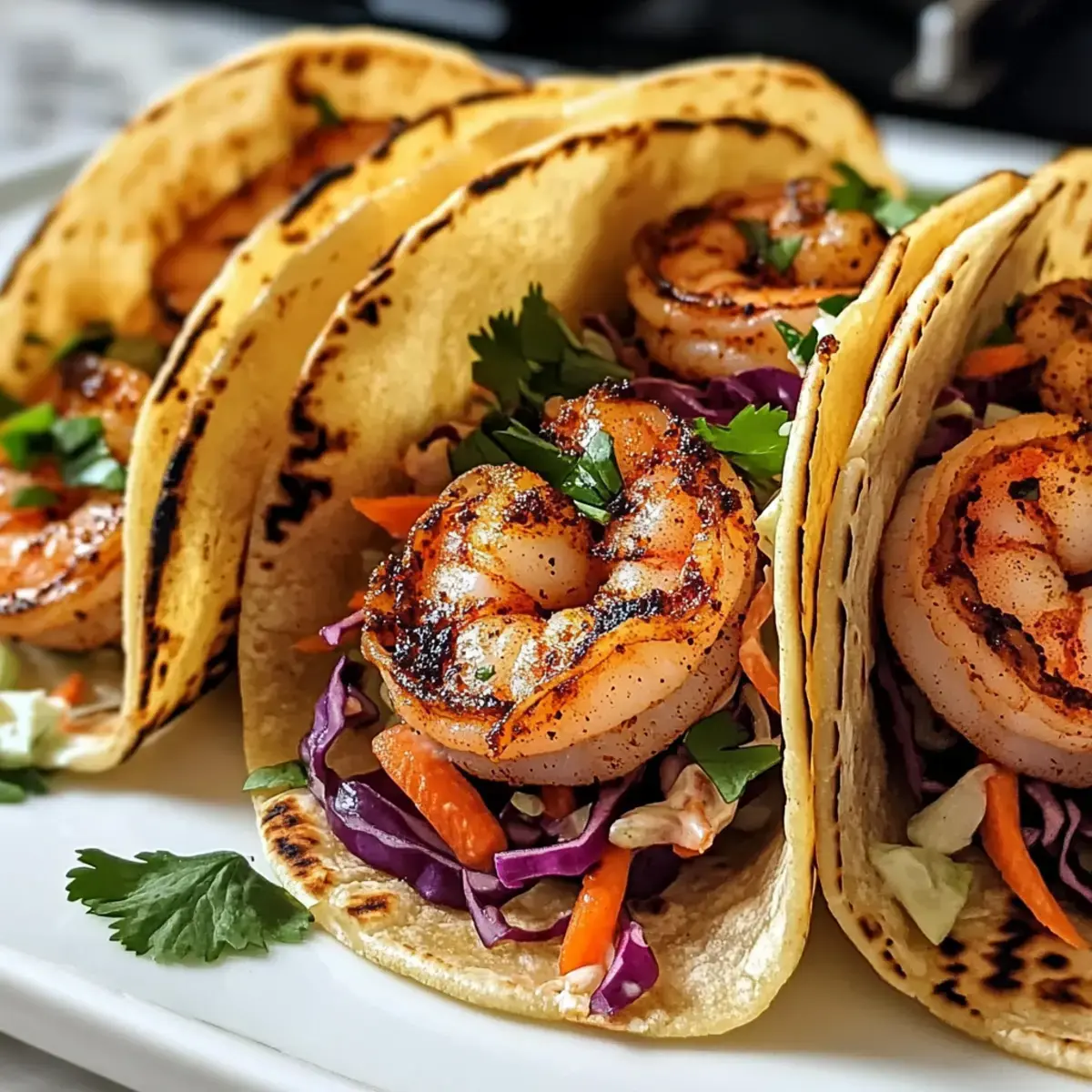 Schwarze Garnelen Tacos