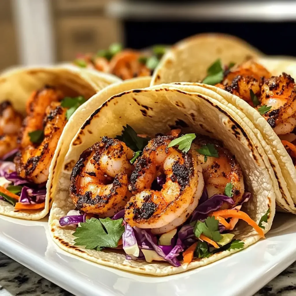 Schwarze Garnelen Tacos