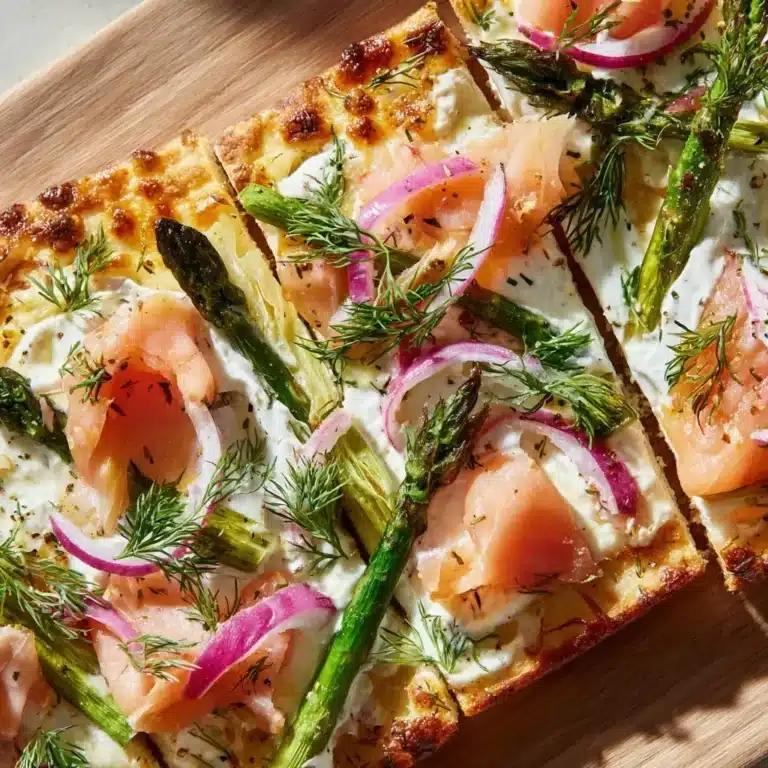 Spargel Flammkuchen Räucherlachs