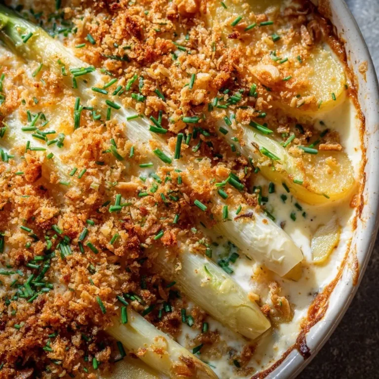 Spargel Kartoffel Gratin Mandelkruste