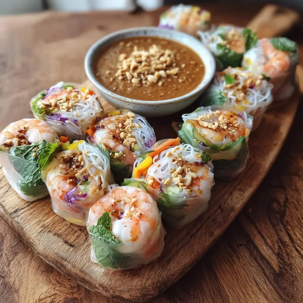 Vietnamesische Sommerrollen Erdnuss Dip