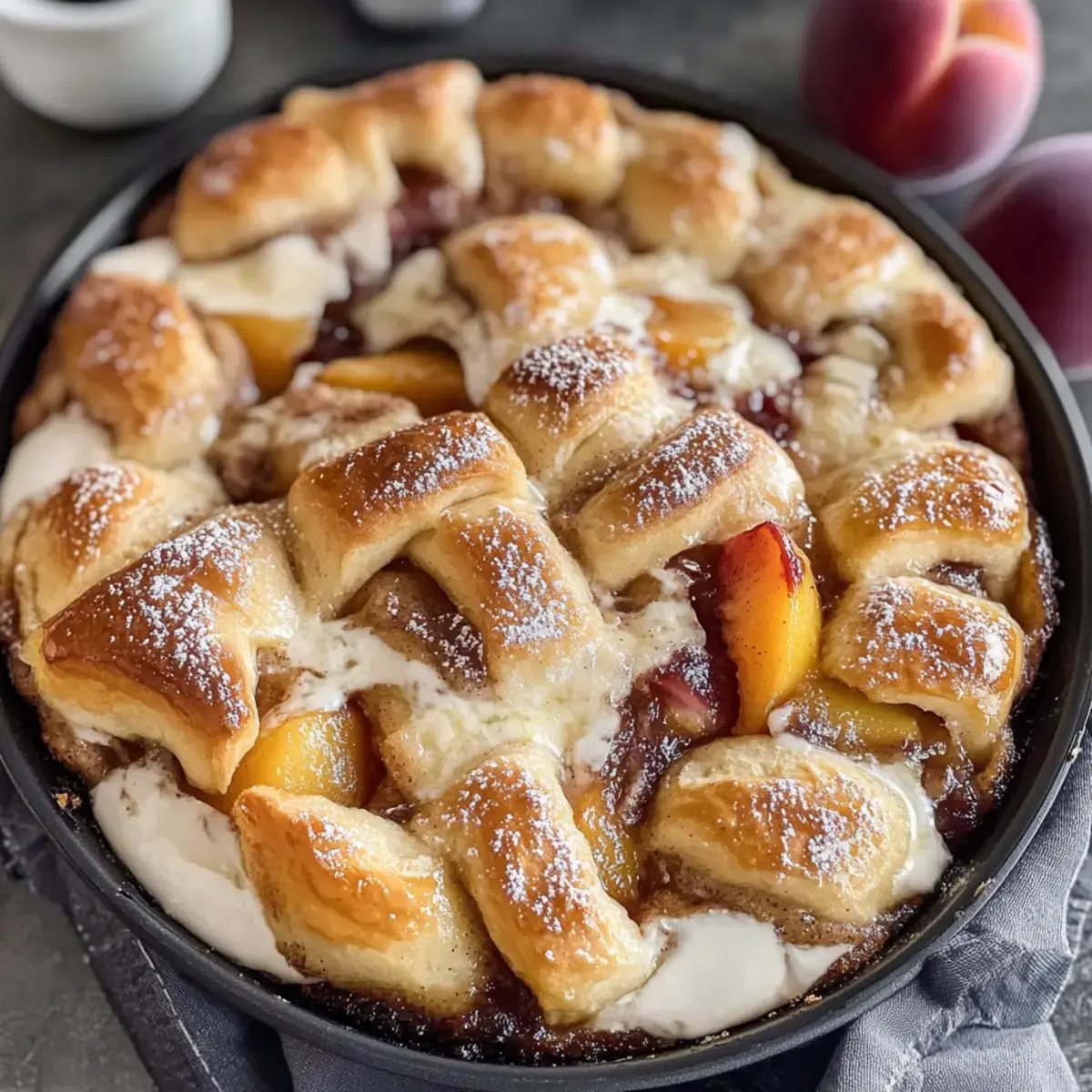 Zimtschnecken-Pfirsich-Cobbler