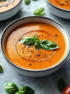 Cremige Tomaten-Basilikum-Suppe für kuschelige Abende