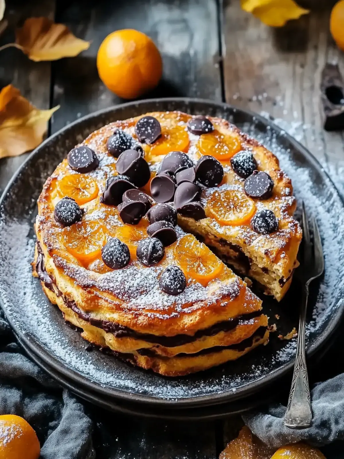 flauschige Kürbis-Schokoladenstückchen-Pfannkuchen