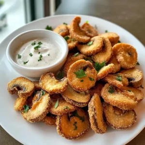 Knusprige Gebratene Champignons mit Ranch-Dip
