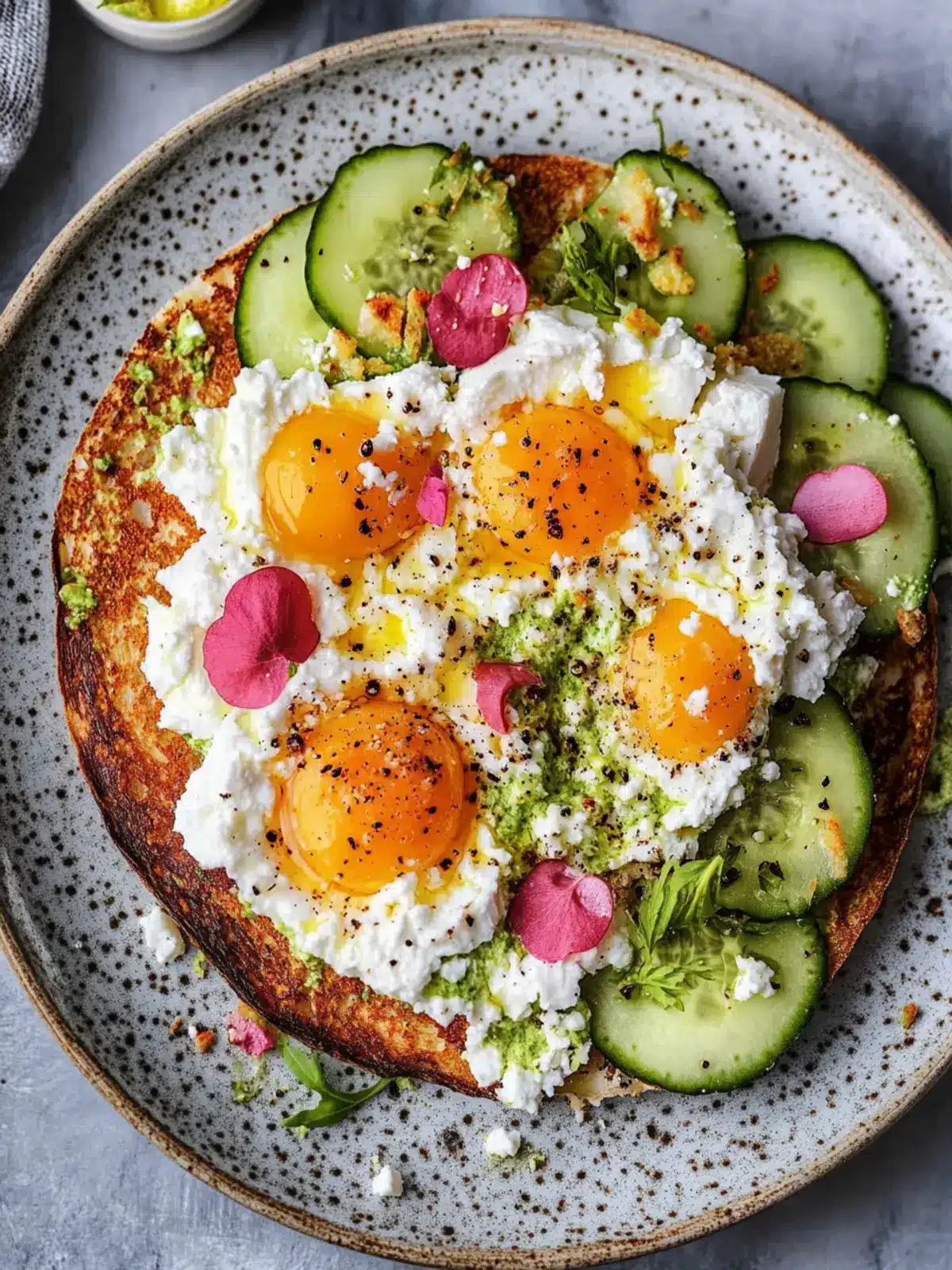 knusprige Feta gebratene Eier
