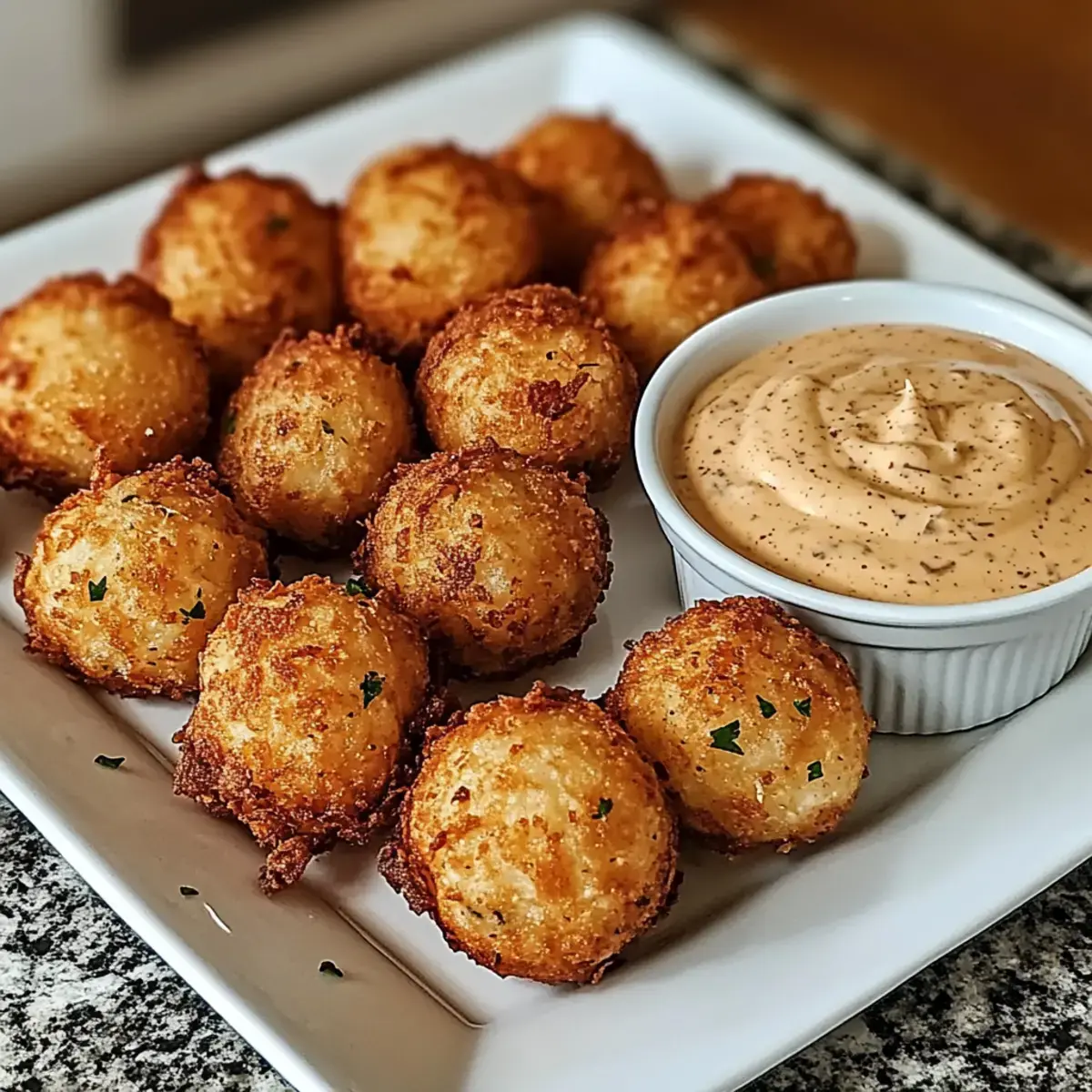 knusprige frittierte Zwiebelbällchen